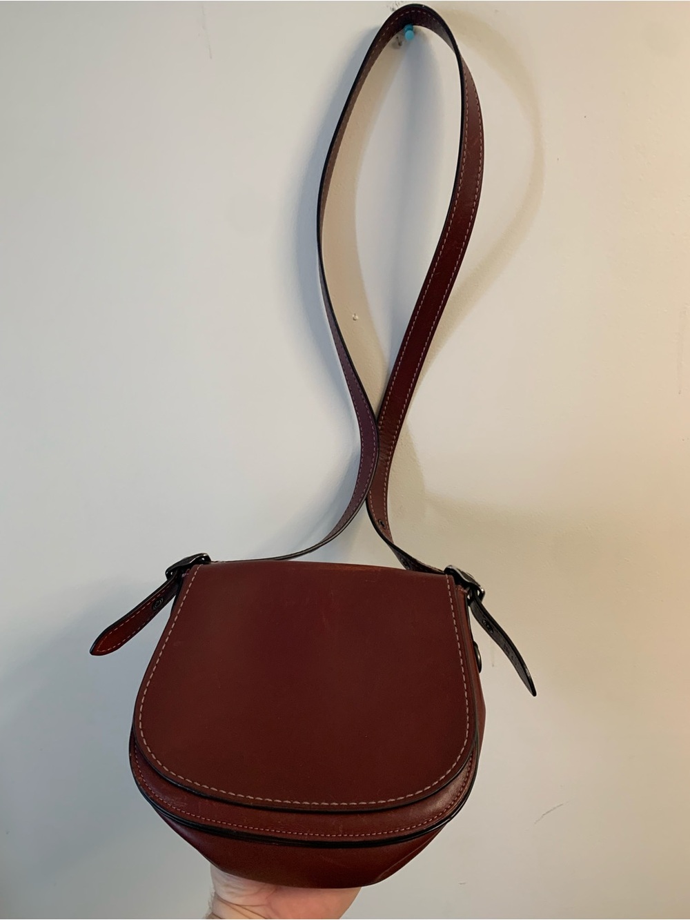 Coach Saddle Bag Glovetanned Leather Colorblock Bordeaux
